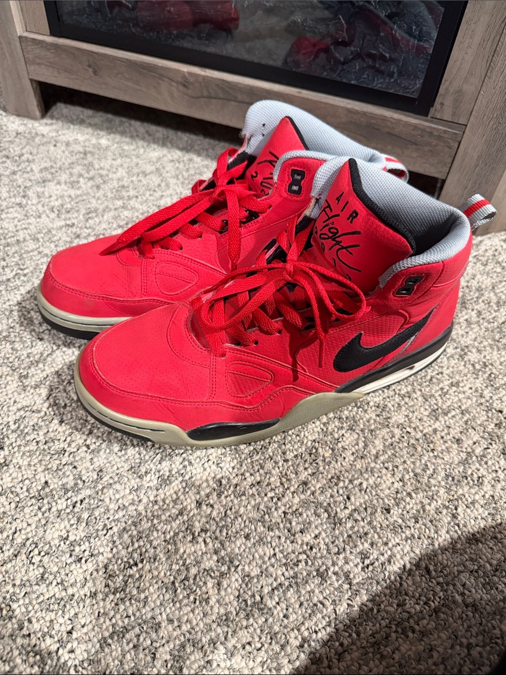 Nike Red and Black High-Top Sneakers
